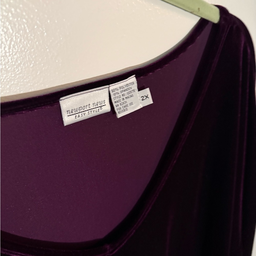 Newport News Deep Purple Velvet Like Dress - Picture 2 of 3